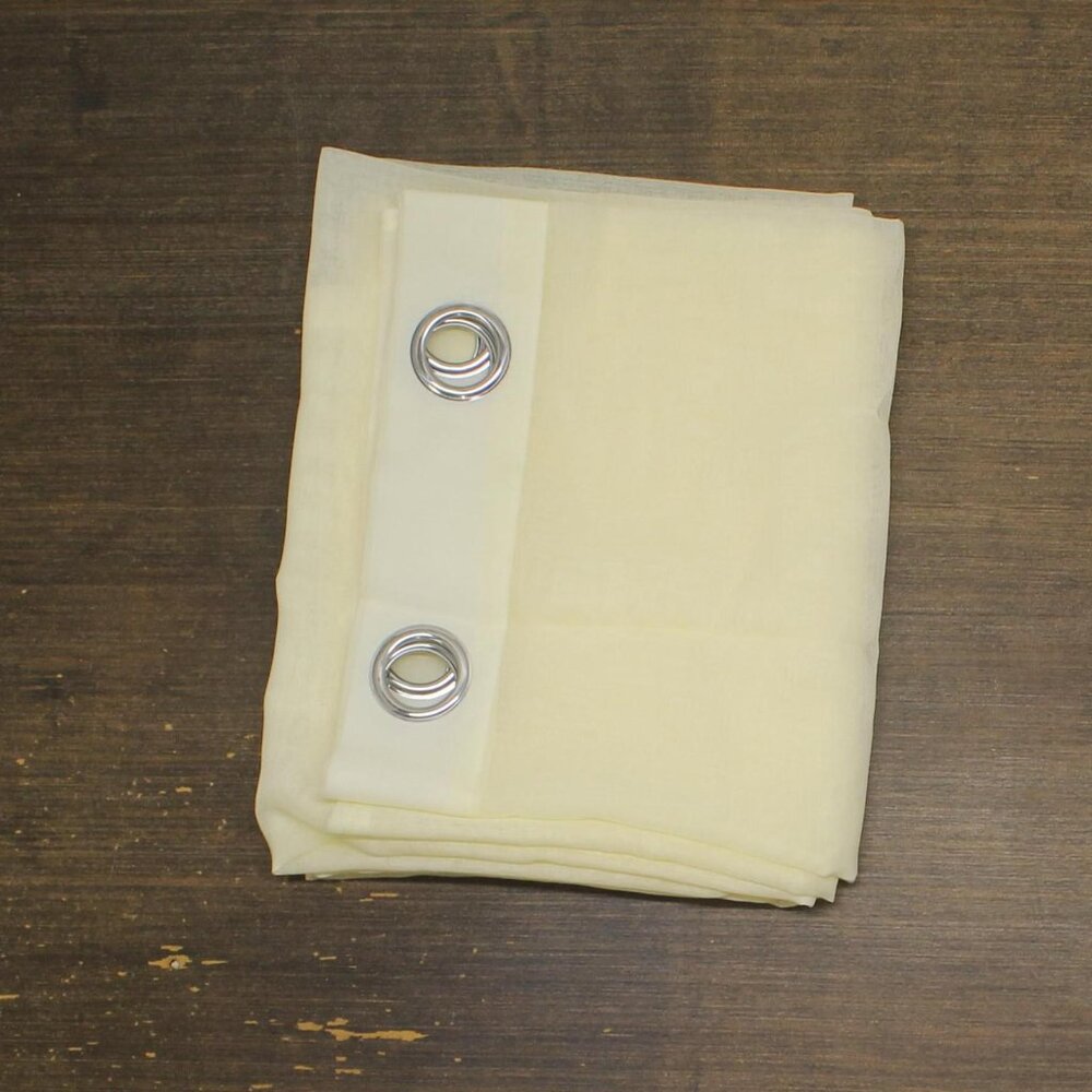 NEW ZUZIFY Sheer Grommet Curtain Panel Ivory Light Yellow 58x98